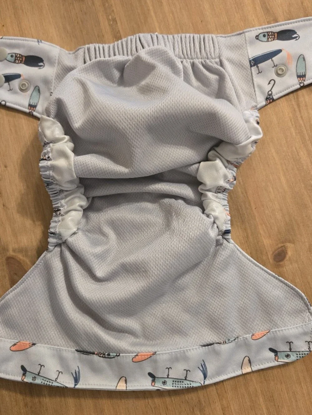 Little mount cloth co one size pocket cloth diaper fishes